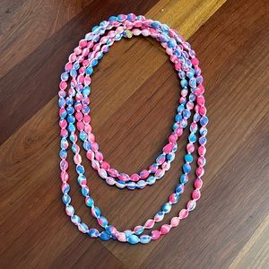 Lilly Pulitzer Aquadesiac Fabric Beaded Necklace, never been worn.